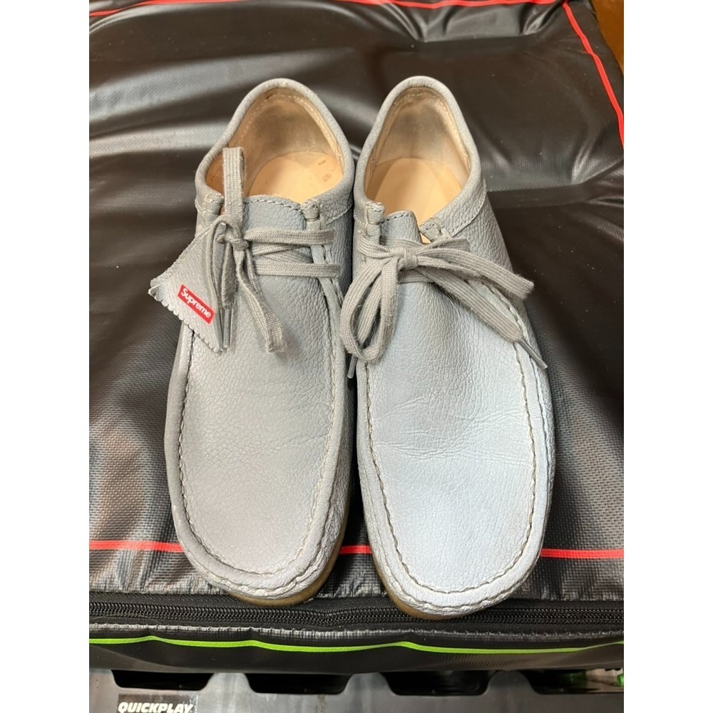 Rare Supreme x Clark's Artisan Craft Reflective Silver Wallabee Shoes Size 10.5